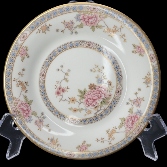 4 Vintage Royal Doulton Canton Bread & Butter Plate 6 5/8" Pink & Blue Floral - Picture 3 of 8